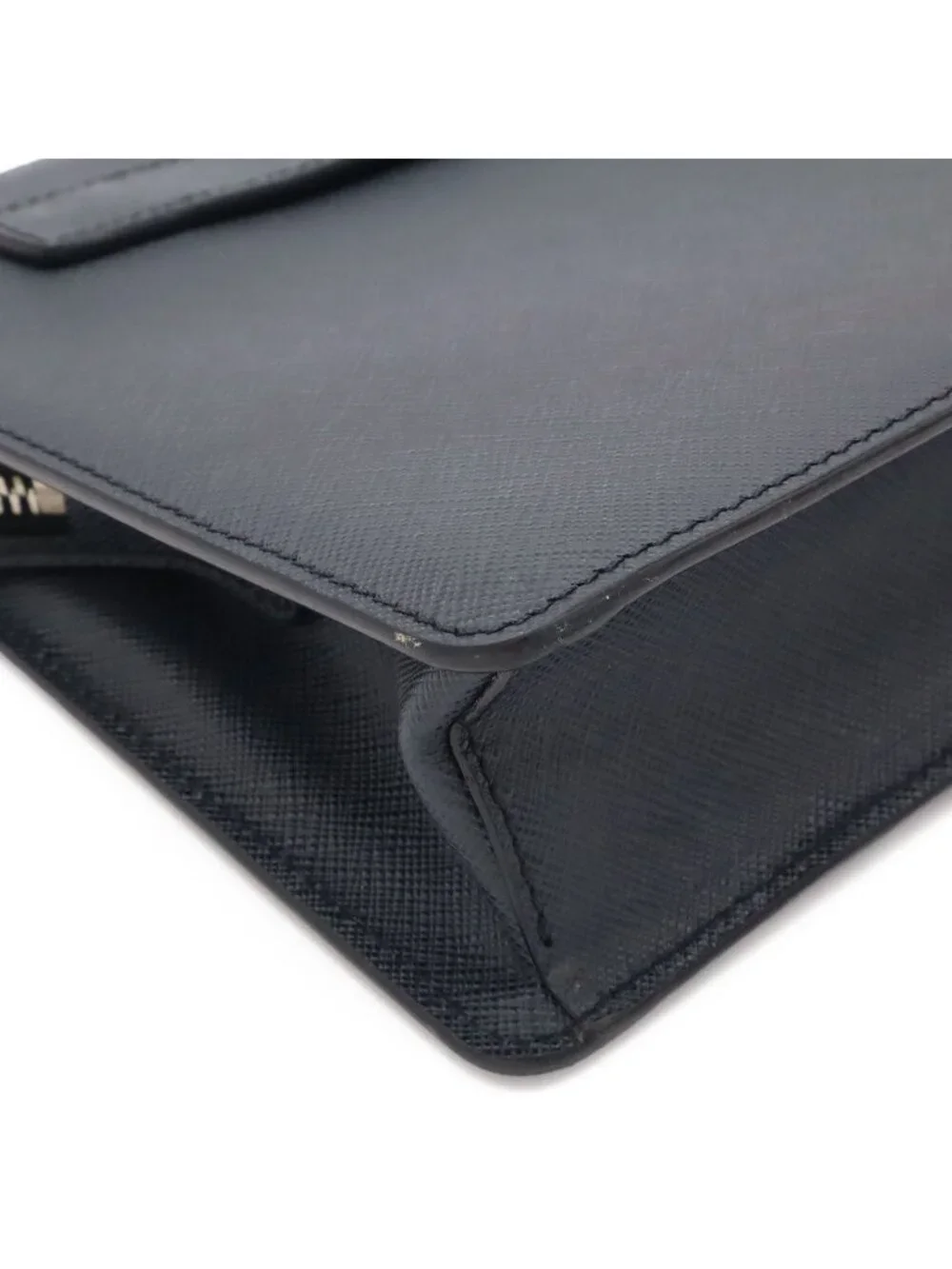 Prada Porter Collaboration Saffiano Clutch Leather Navy Silver